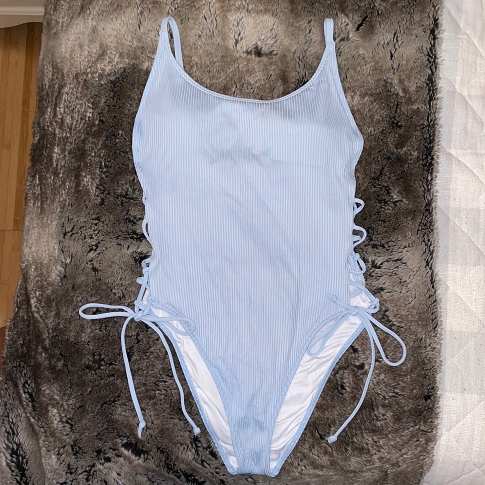PINK Baby Blue One Piece Swimsuit M